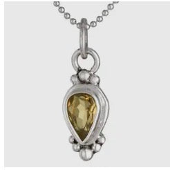 Birthstone Necklace: November- Citrine & Sterling Silver