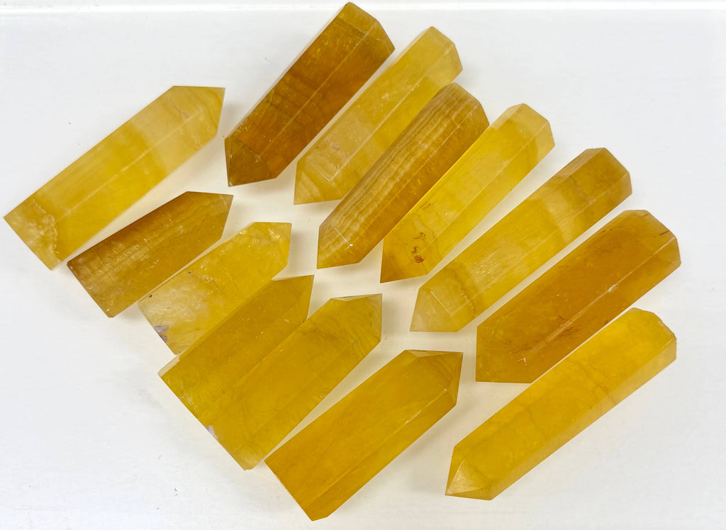 Yellow Fluorite Obelisk Tower Point Crystal