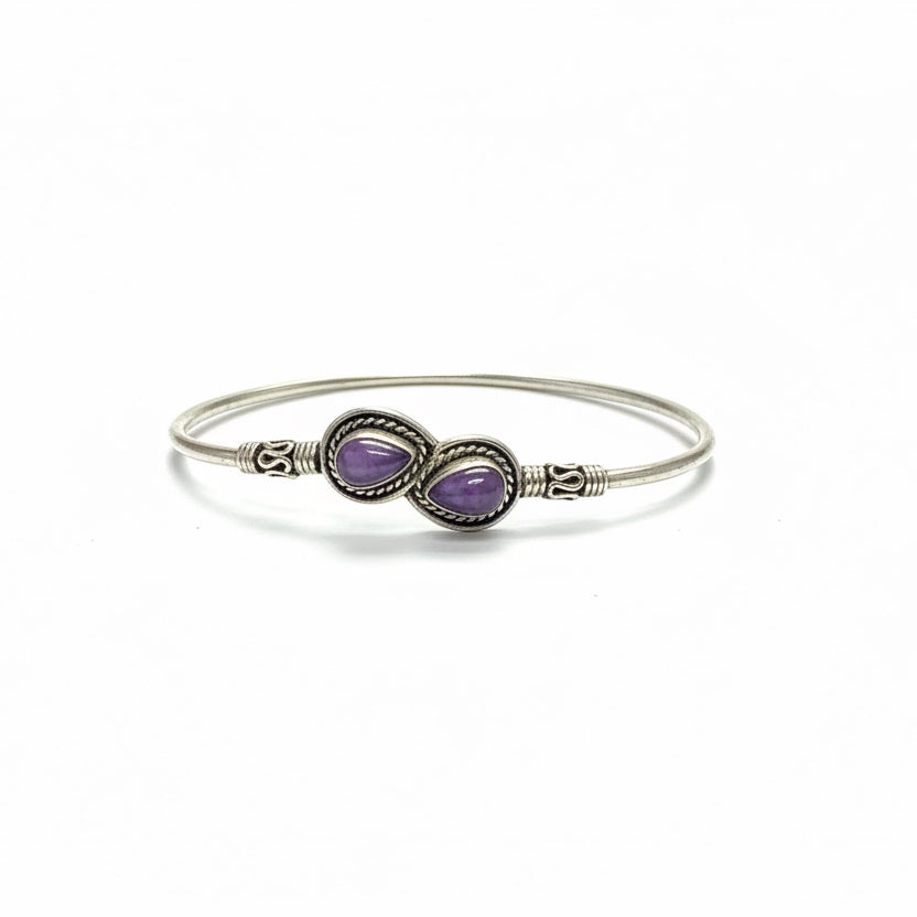 Tanvi Collection: Silver Stone Cuff Bracelet