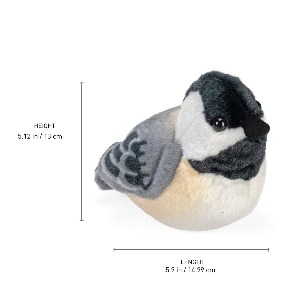 Maine Black-Capped Chickadee Stuffed Animal with Sound 5.5"