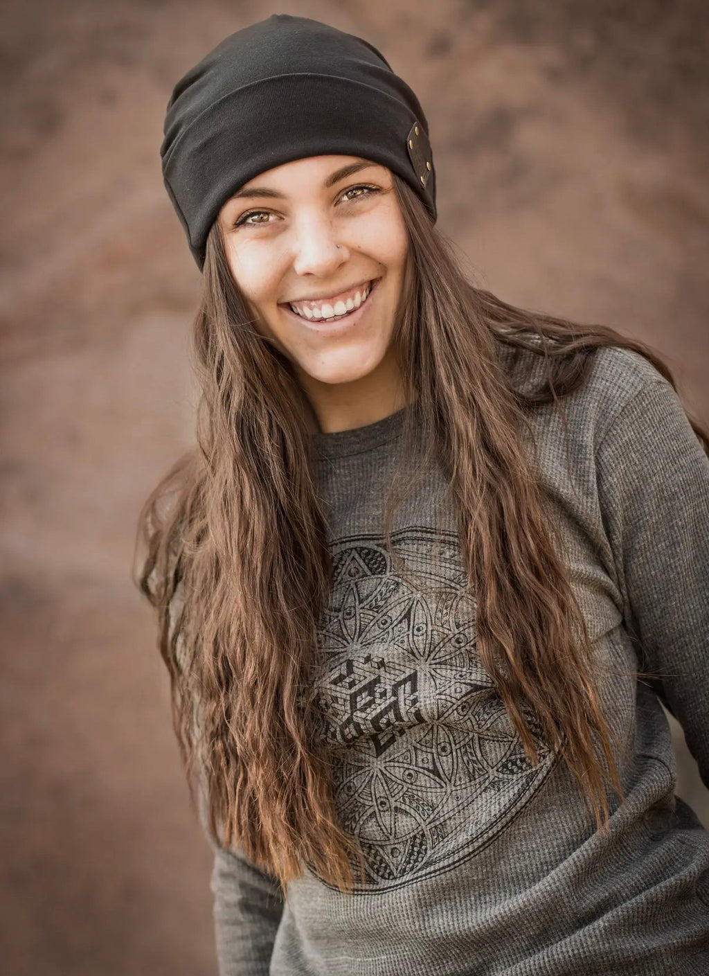 Green Sacred Geometry Long Sleeve Thermal- Geometric Cube Shirt