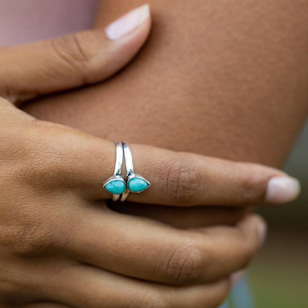 Tanvi Semi-Precious Silver-Plated Ring