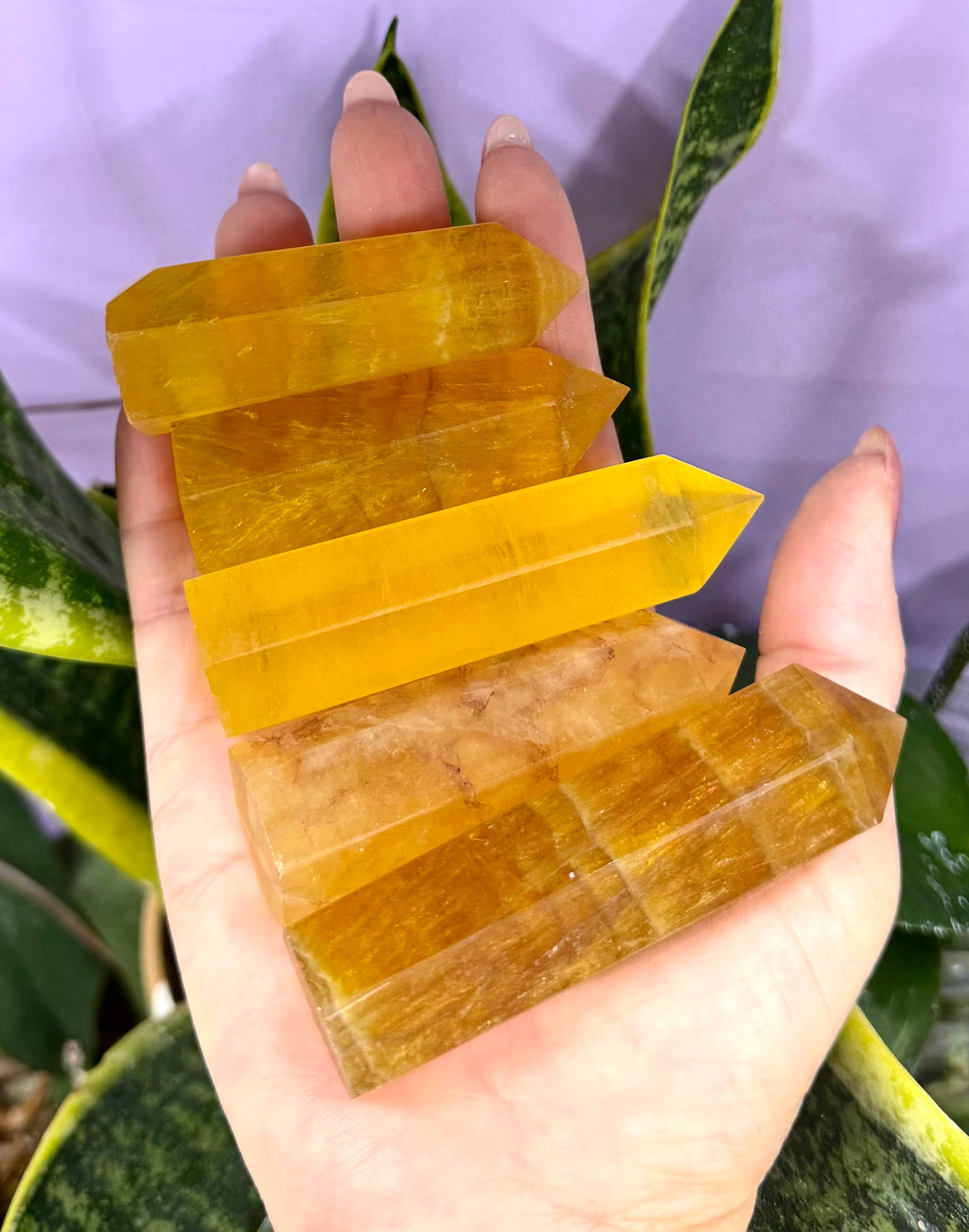 Yellow Fluorite Obelisk Tower Point Crystal