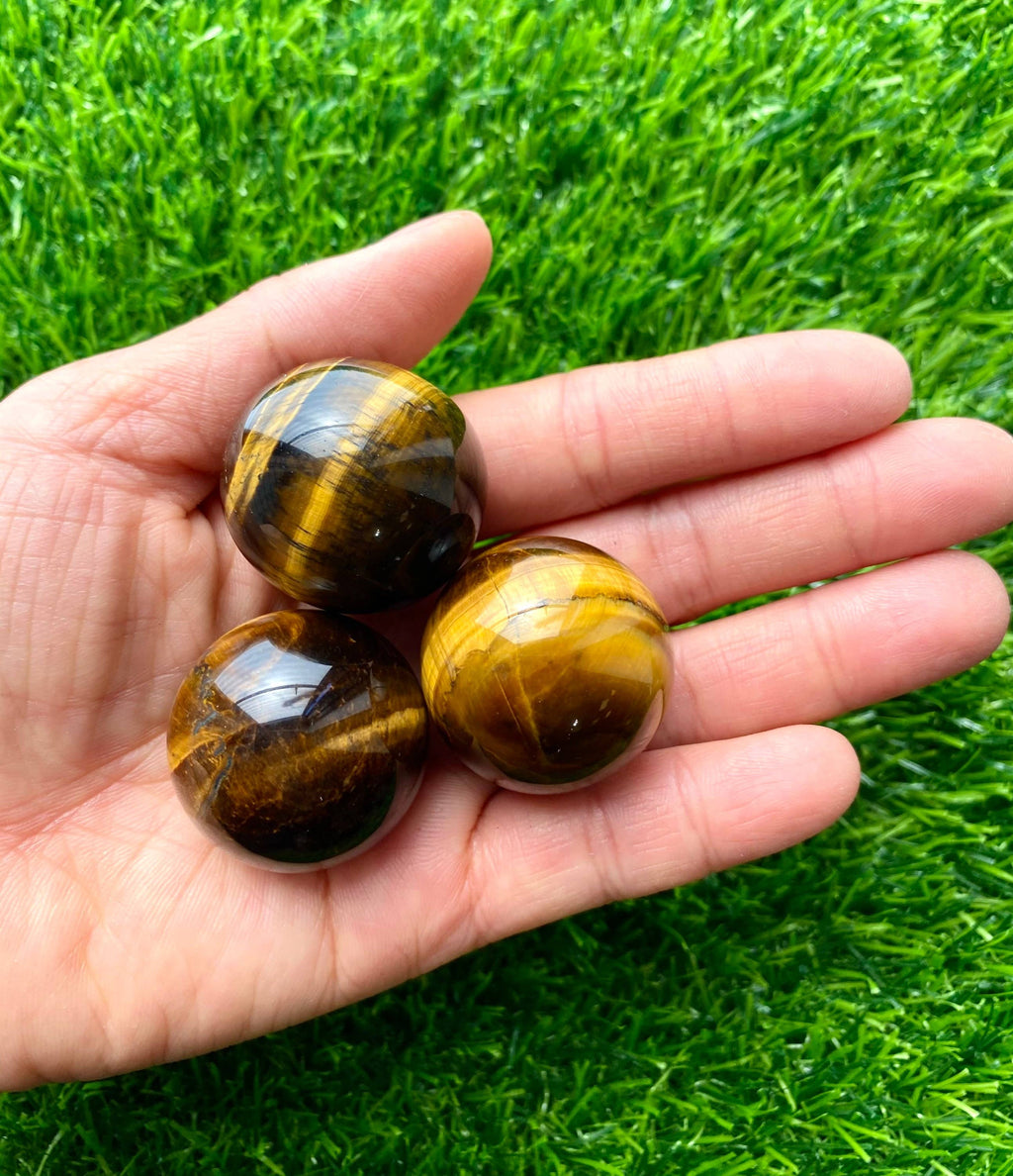 Brown Tiger Eye Crystal Spheres Healing Energy
