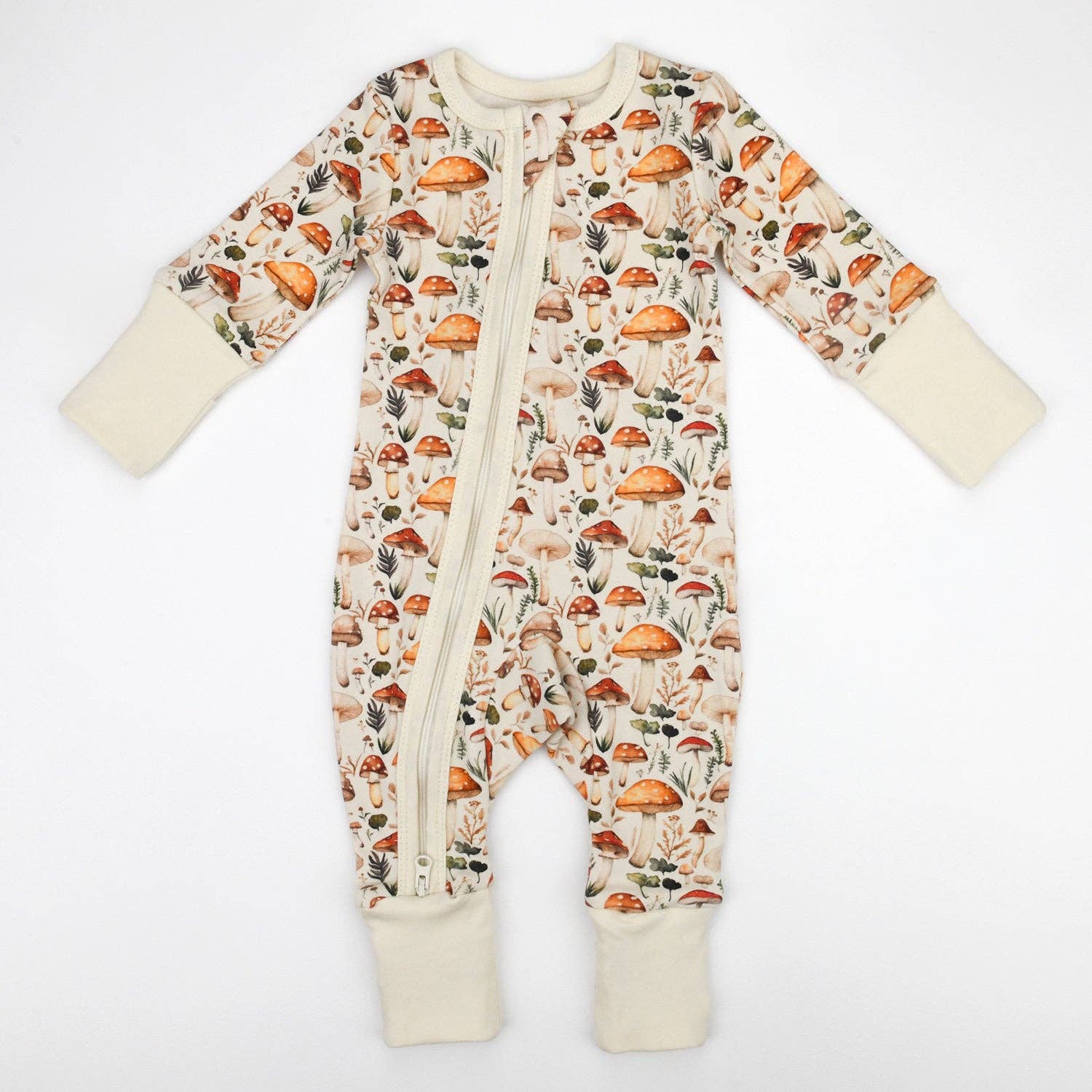 Organic Cotton Baby Pajamas 2-Way Zip Front Zipper Sleeper, Fennel
