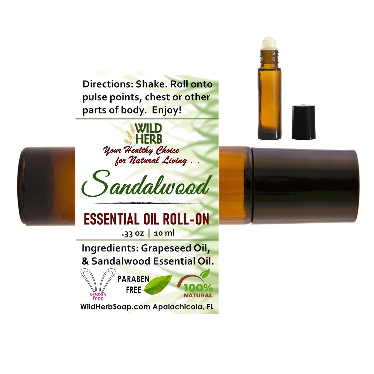 Sandalwood Essential Oil Roller Top Bottle Ready to Use