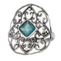 Peacock Filigree Apatite Sterling Silver Ring