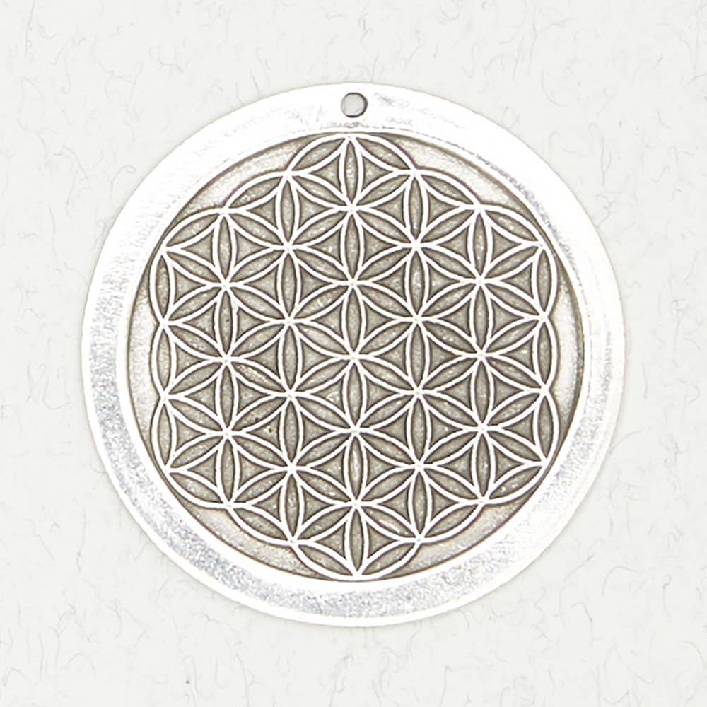 Judaic Pewter Pendant Necklace - Flower of Life