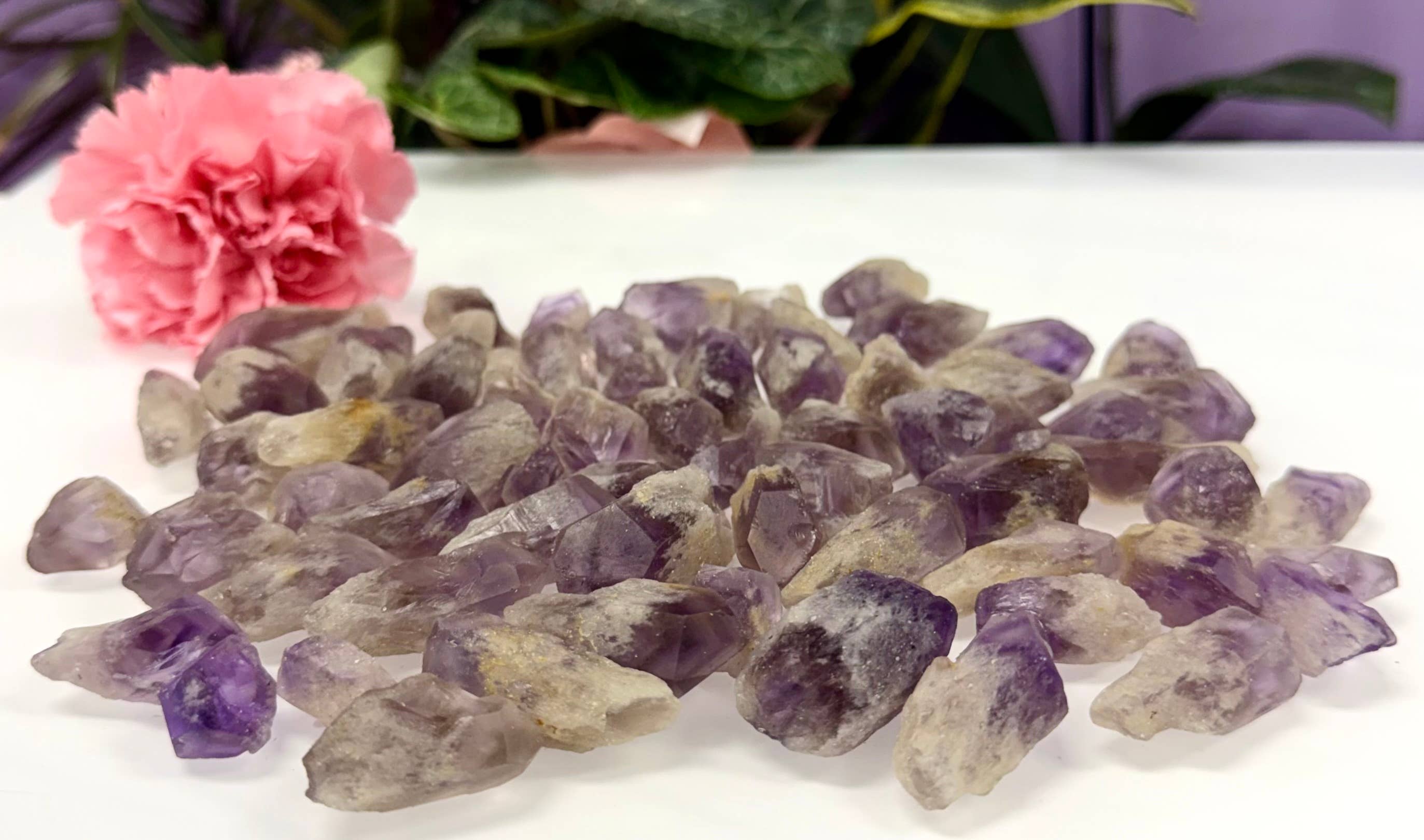 Raw Amethyst with Pyramid Phantom Quartz Crystal