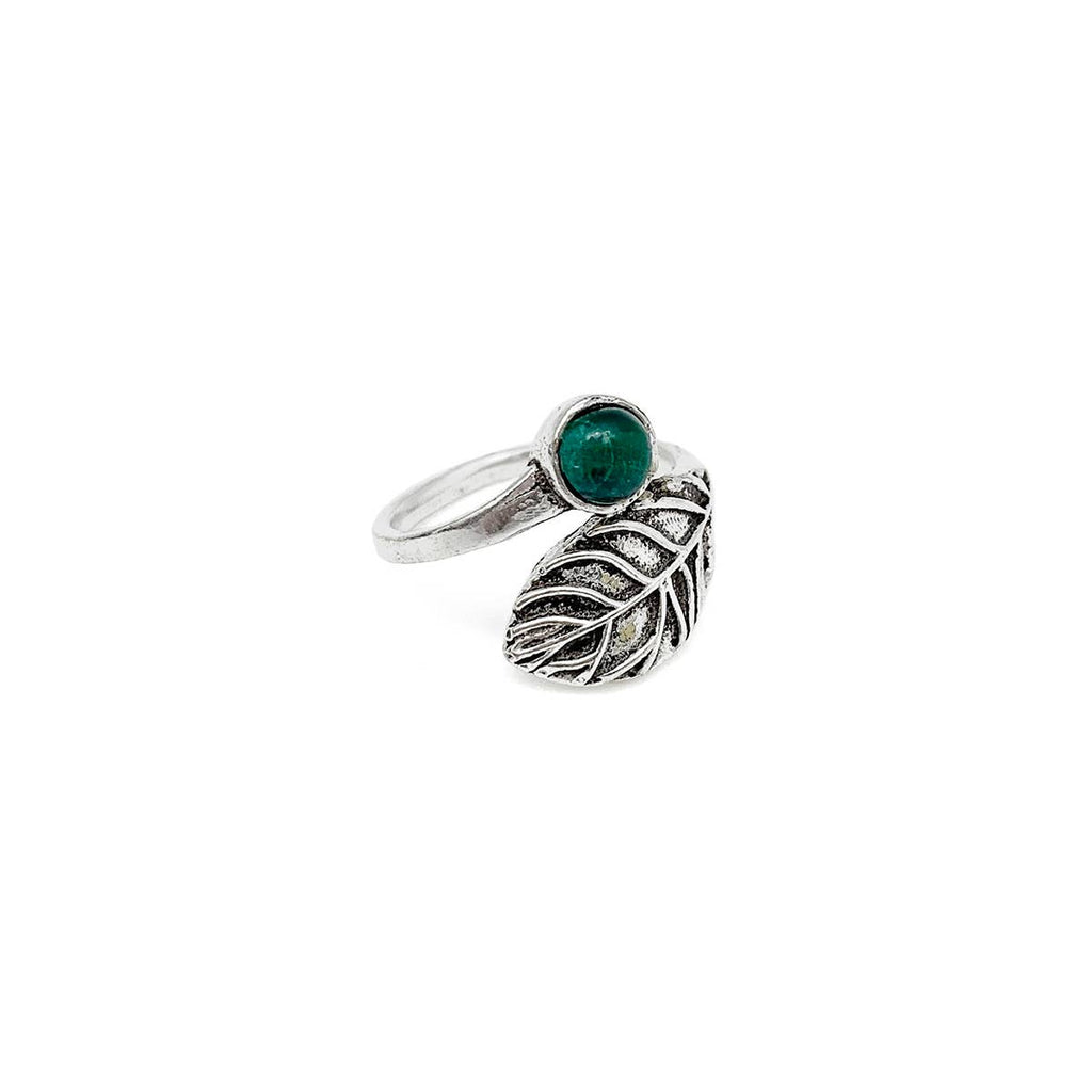Tanvi Collection Ring - Silver with Malachite