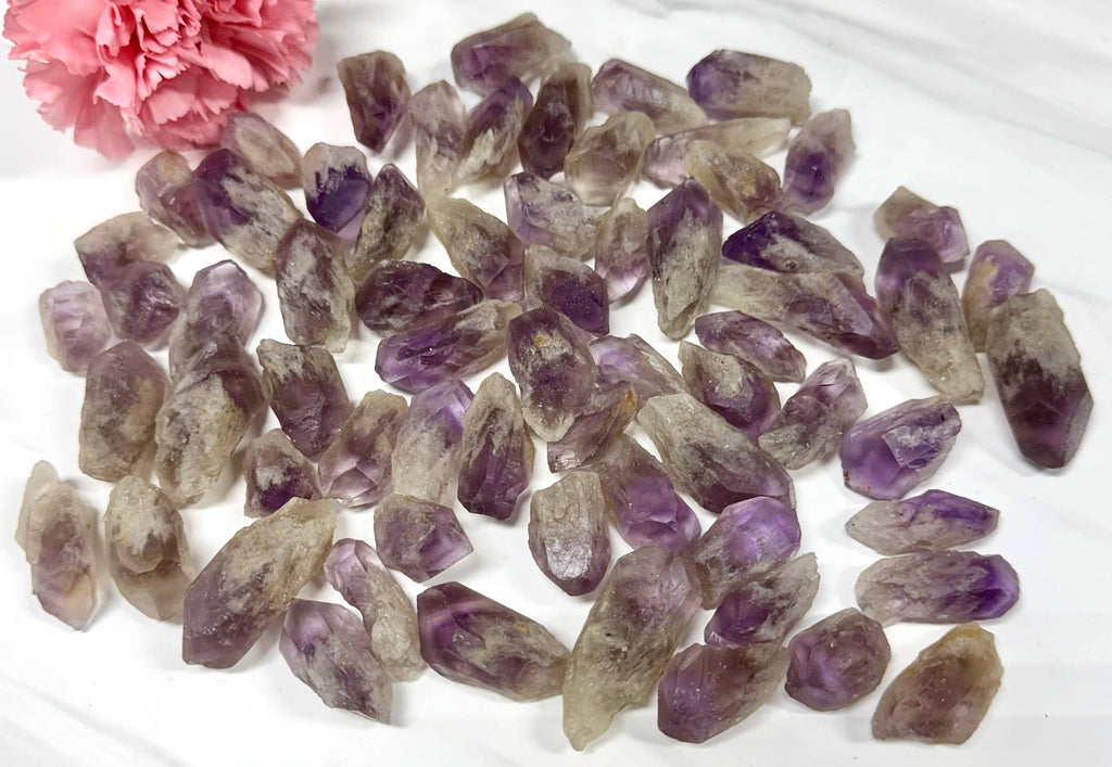Raw Amethyst with Pyramid Phantom Quartz Crystal