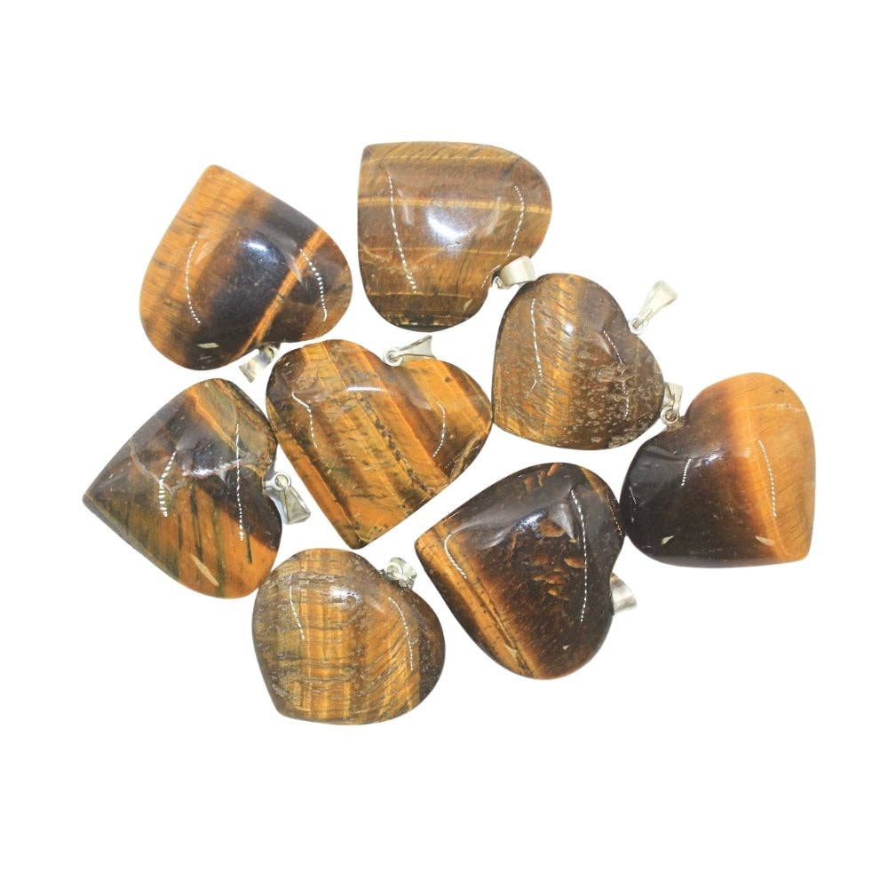 Heart Pendant - Tiger's Eye