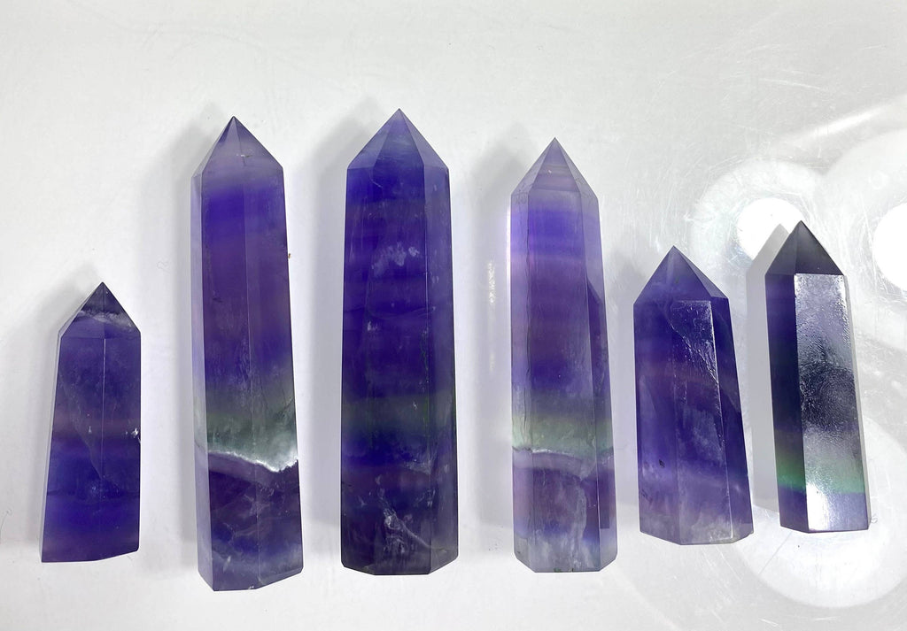 Purple Fluorite Crystal Tower Obelisk