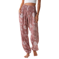 Dusty Rose Lotus Moon Harem Pants with Pockets