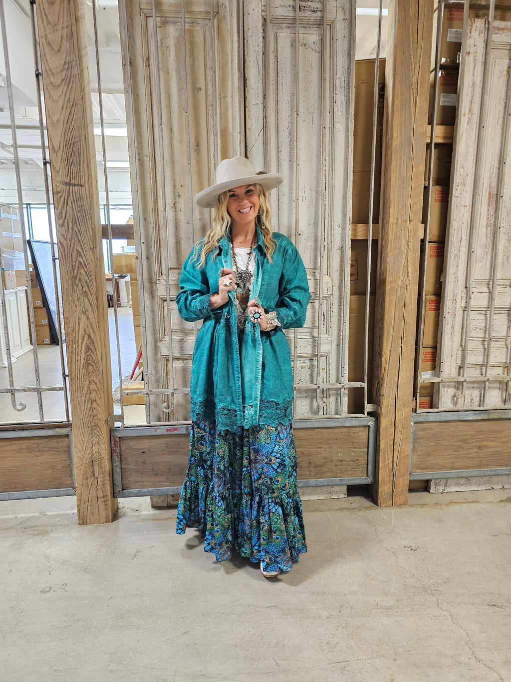 Handmade Silky Peacock Feather Pants