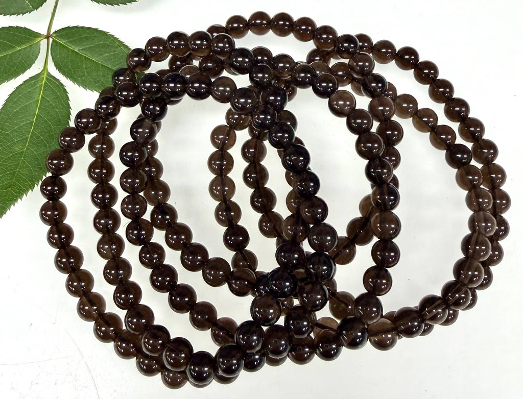 Smoky Quartz Crystal Healing Stretch Bracelet 6mm