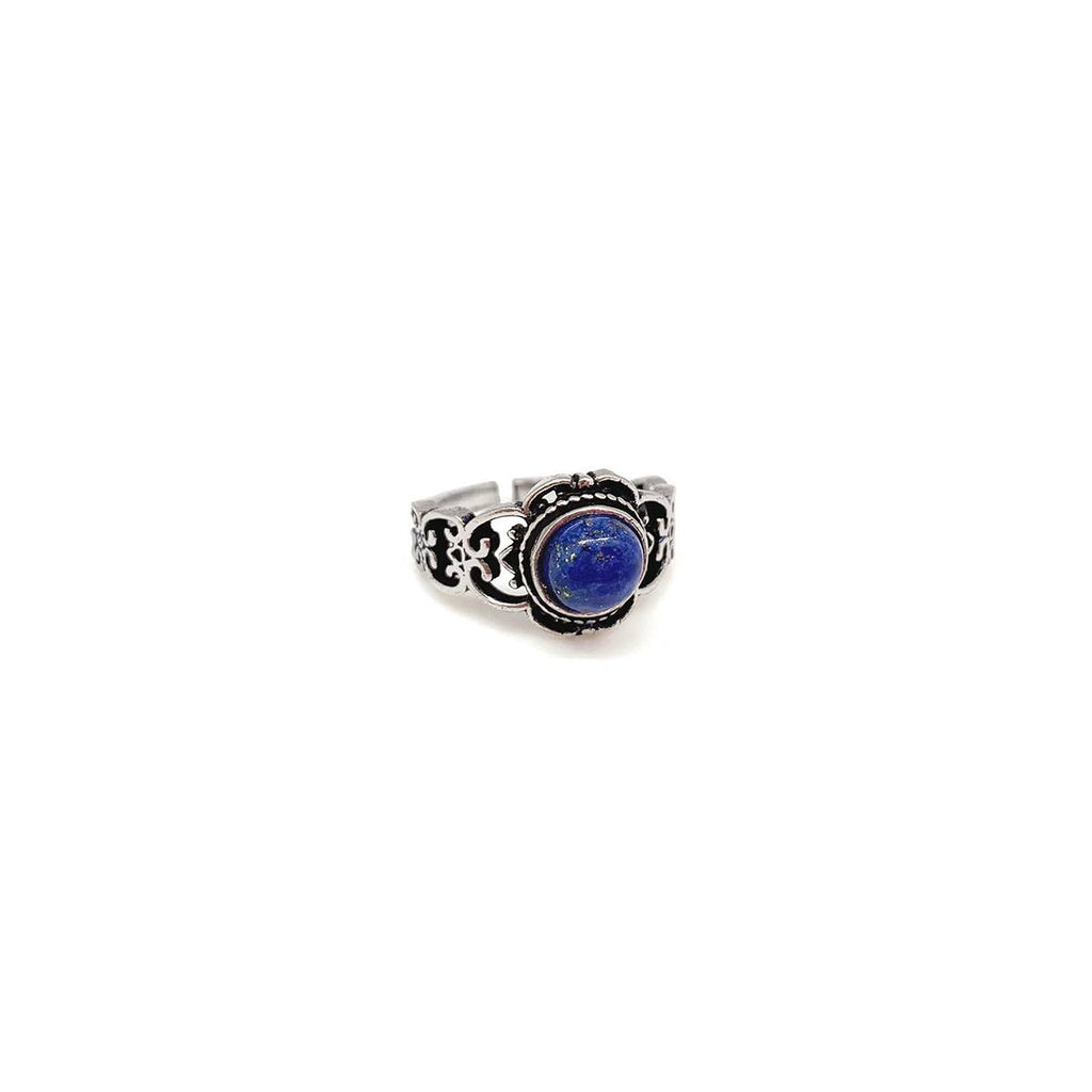 Tanvi Collection Ring - Silver-plated Clover with Lapis