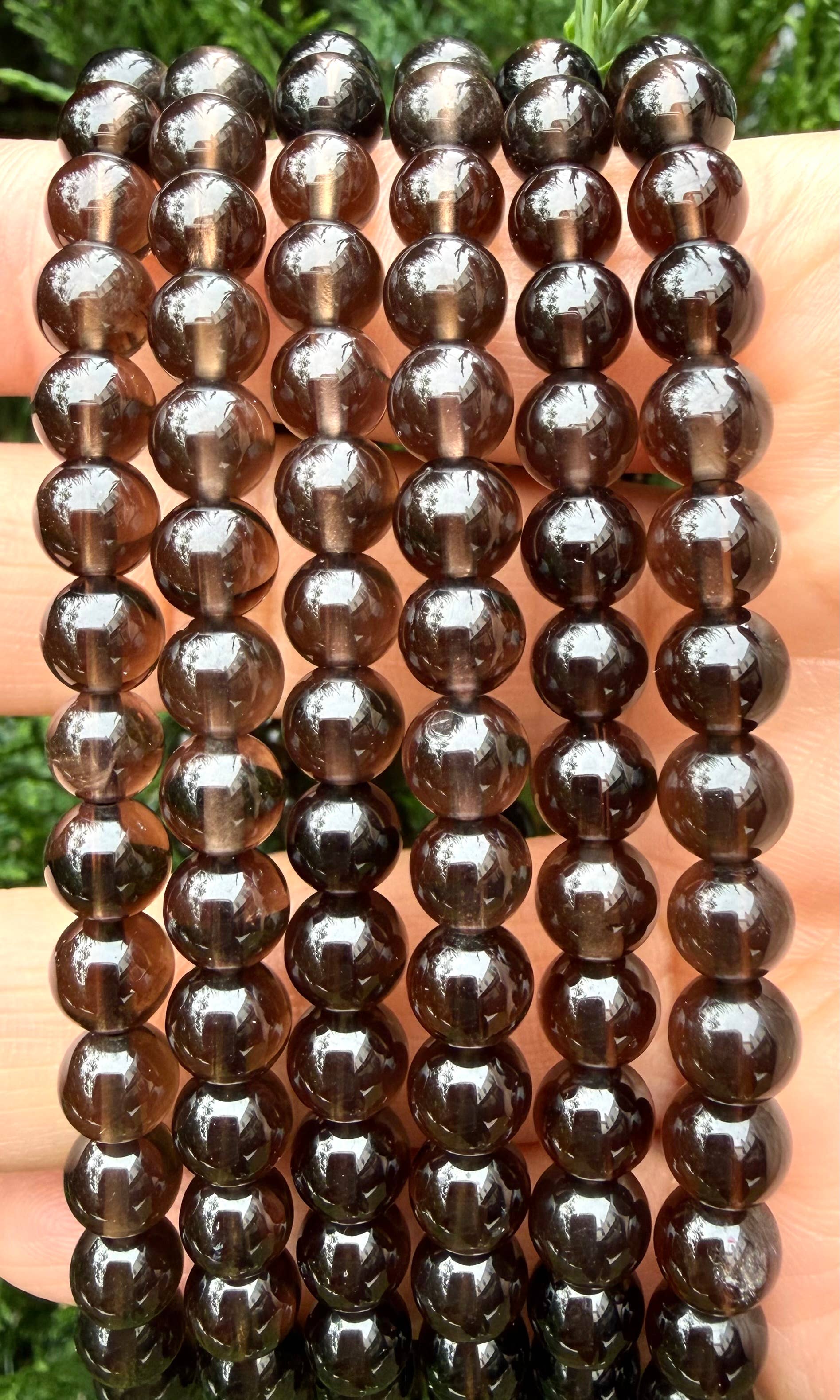 Smoky Quartz Crystal Healing Stretch Bracelet 6mm