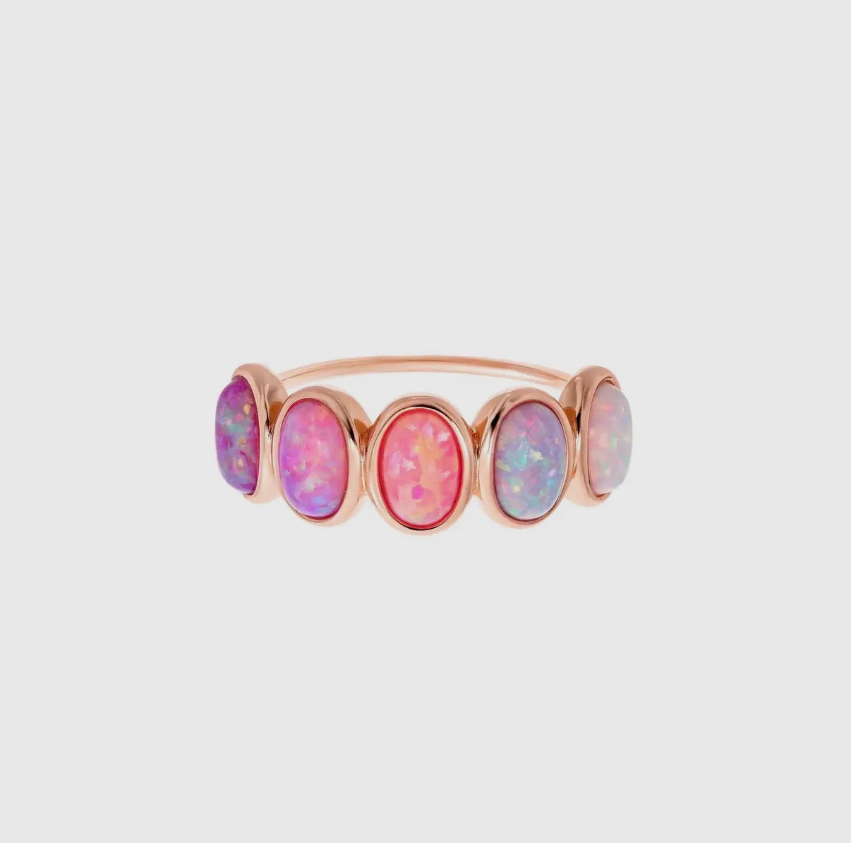 Pink Opal Ombré Rose Gold Candy Band Ring