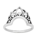 Henna Chevron Lotus Sterling Silver Ring