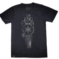 Black Sacred Geometry Hemp T-Shirt:  Atlas Map Tee