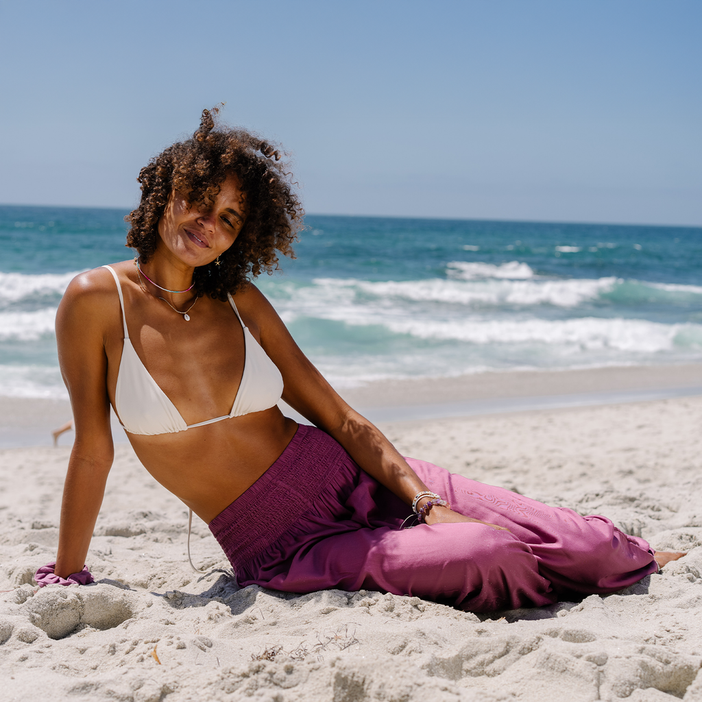 Berry Harem Pants with Pockets