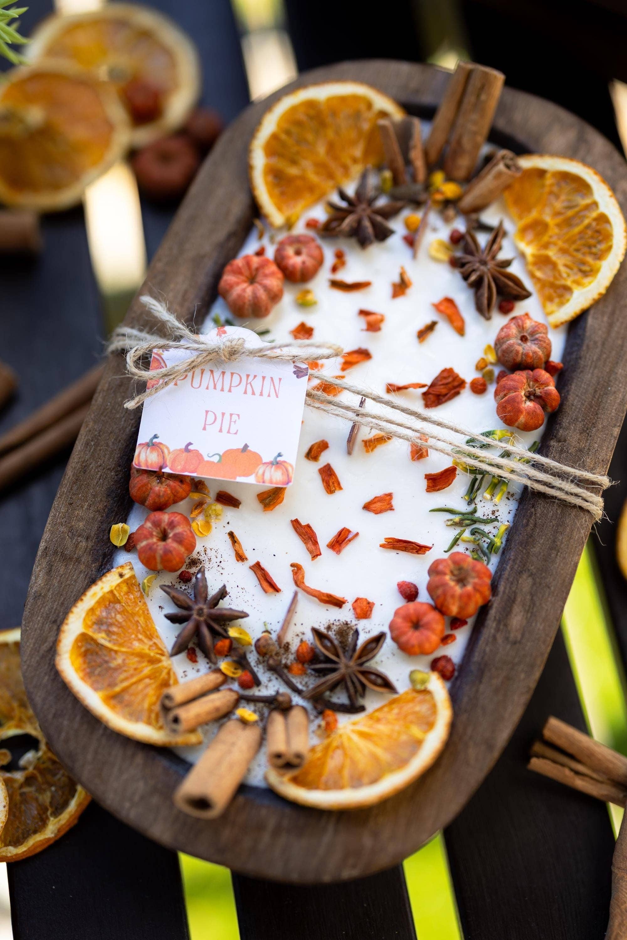 Autumn Wooden Candle/Fall Season/Pumpkin Orange Decoration/Pumpkin Pie/Fall Home Decor/Pumpkin Wood Bowl Candle