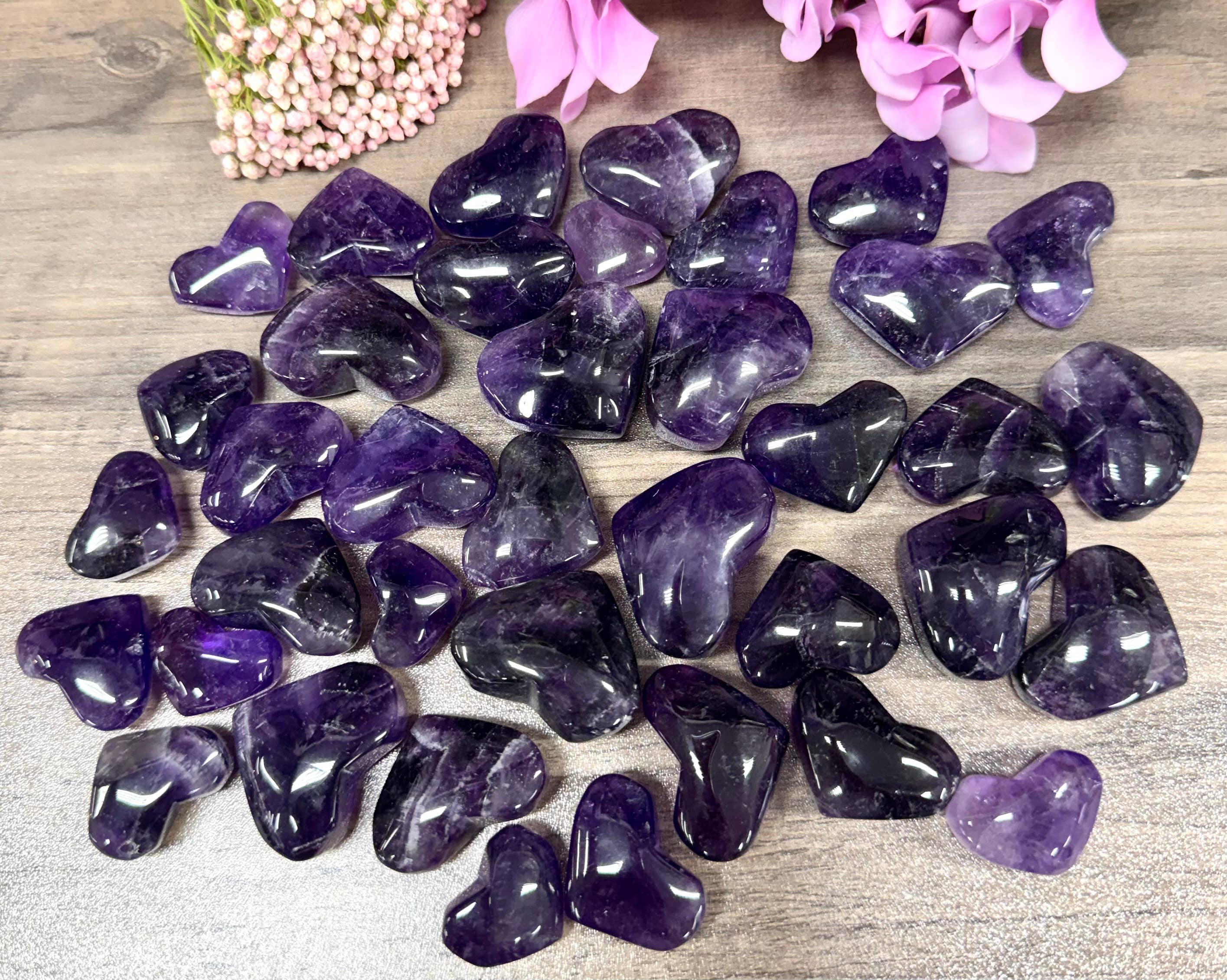 Deep Amethyst Heart Crystal Healing Energy