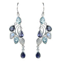Topaz Iolite “Moonbeam” Sterling Fan Gemstone Earrings