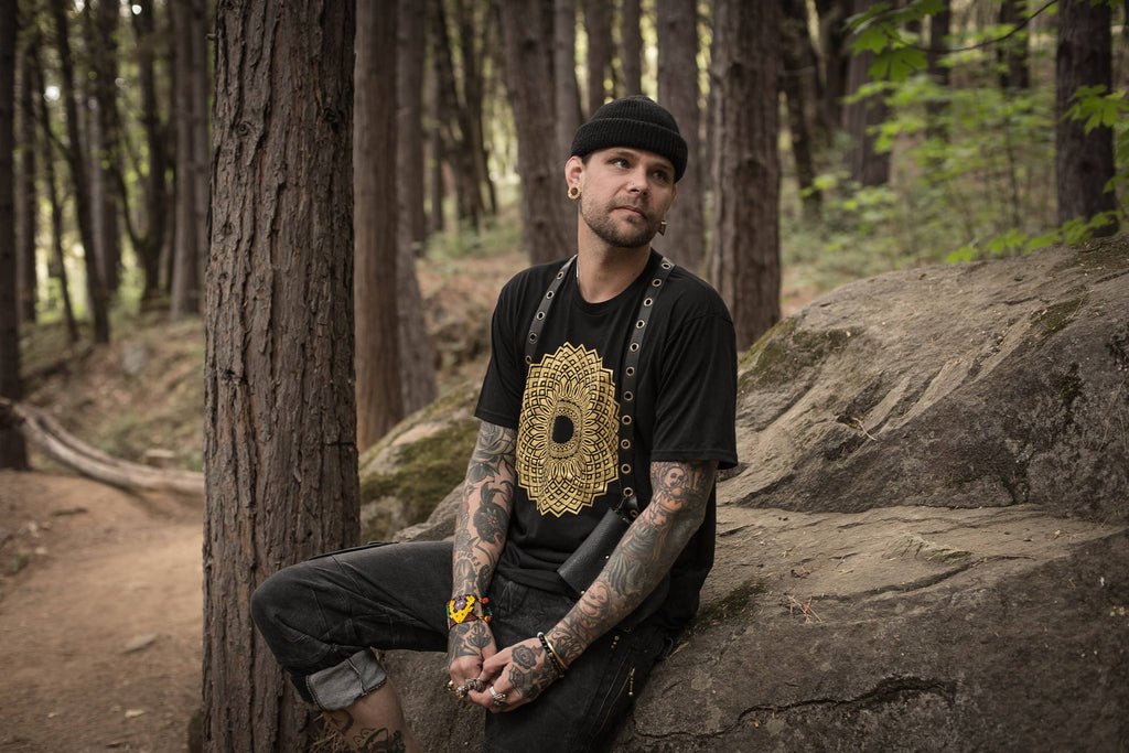 Bloom Hemp Organic Mandala Lotus Sacred Geometry Yoga Tee