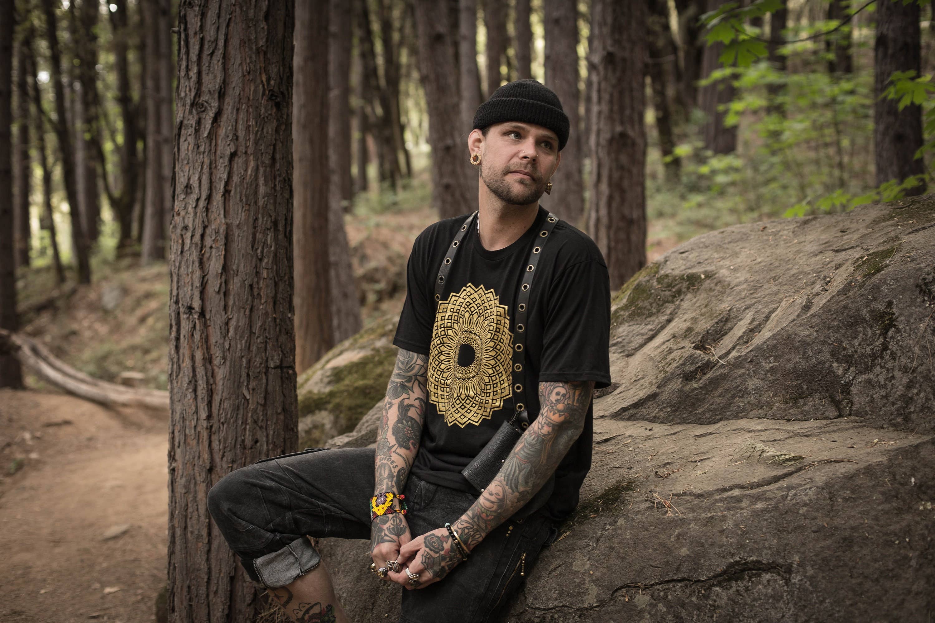 Bloom Hemp Organic Mandala Lotus Sacred Geometry Yoga Tee