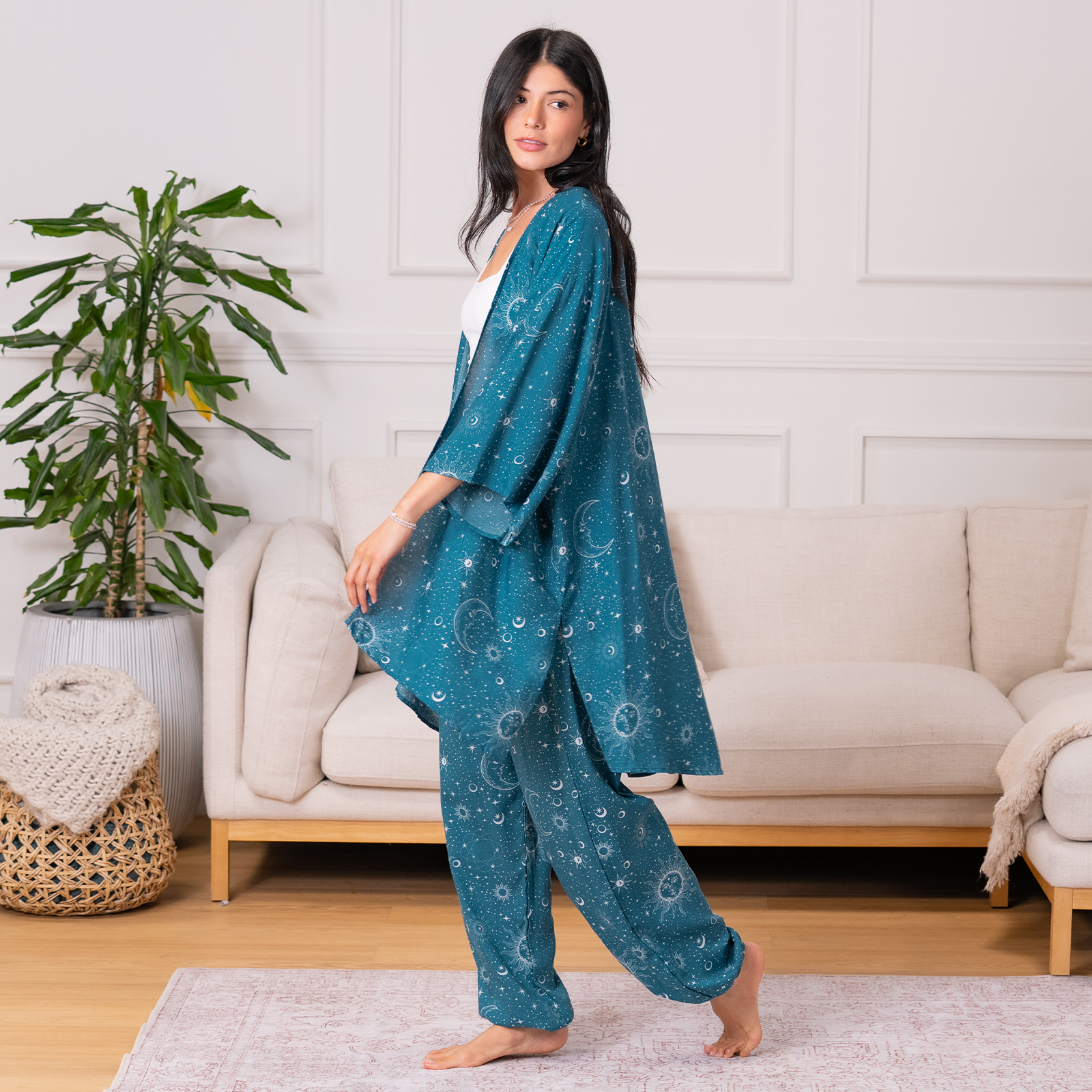 Turquoise Cosmic Sky Aloha Cover Up