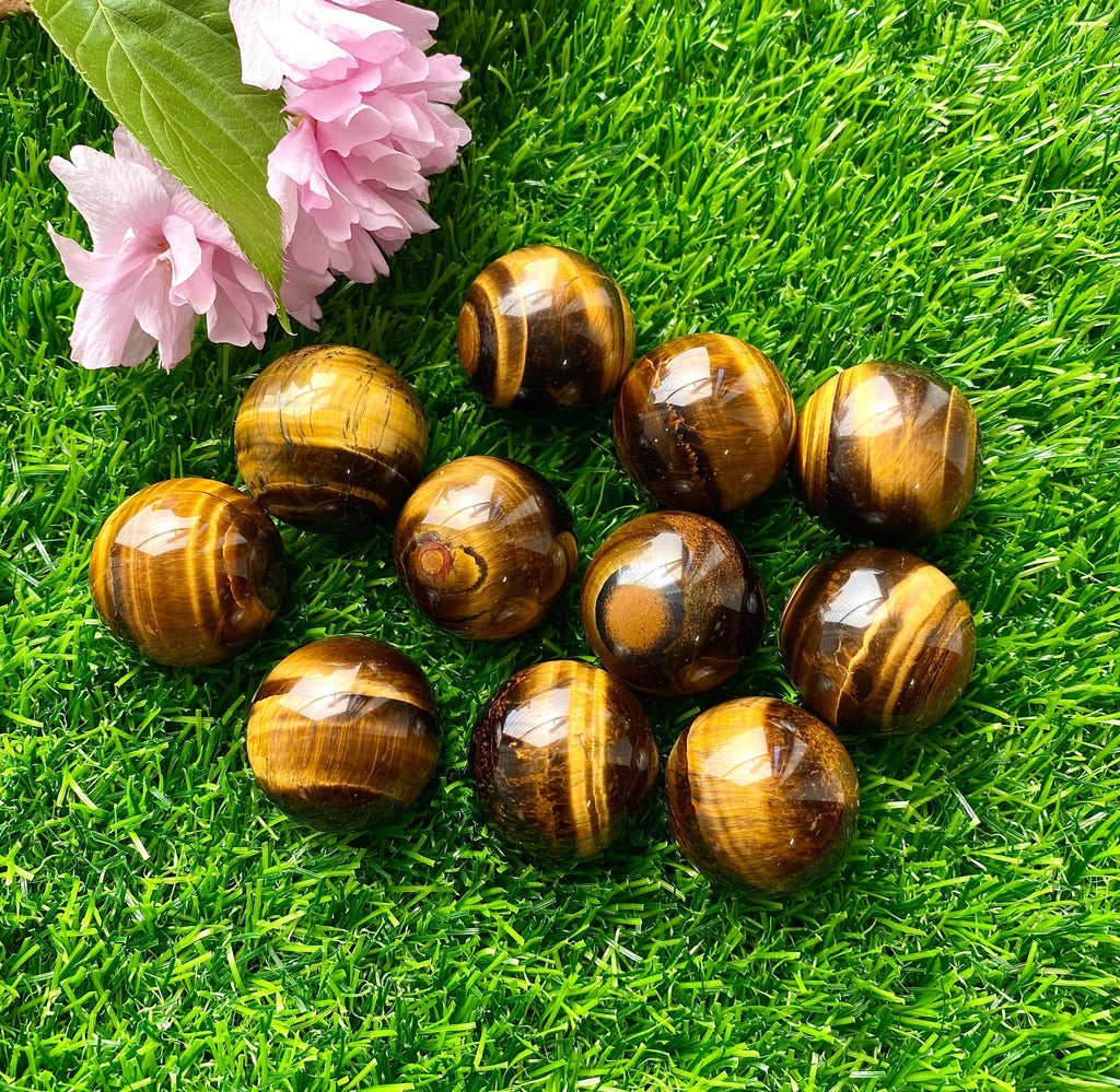 Brown Tiger Eye Crystal Spheres Healing Energy