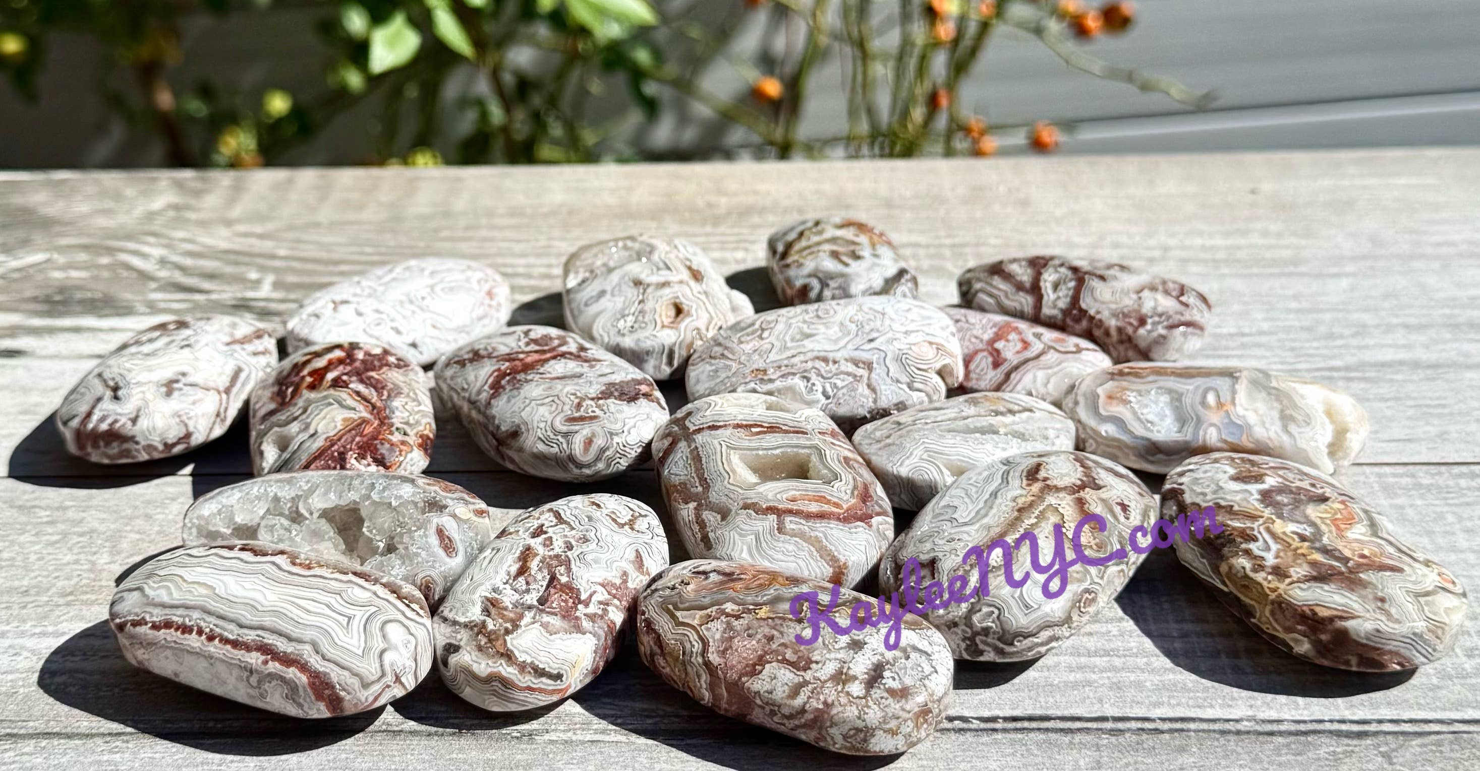 Mexican Lace Agate Palm Stone