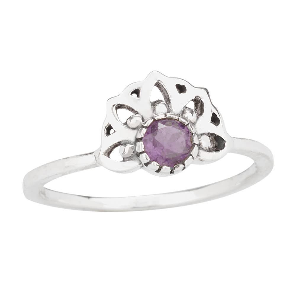 Petite Iolite Sterling Silver Fan Ring