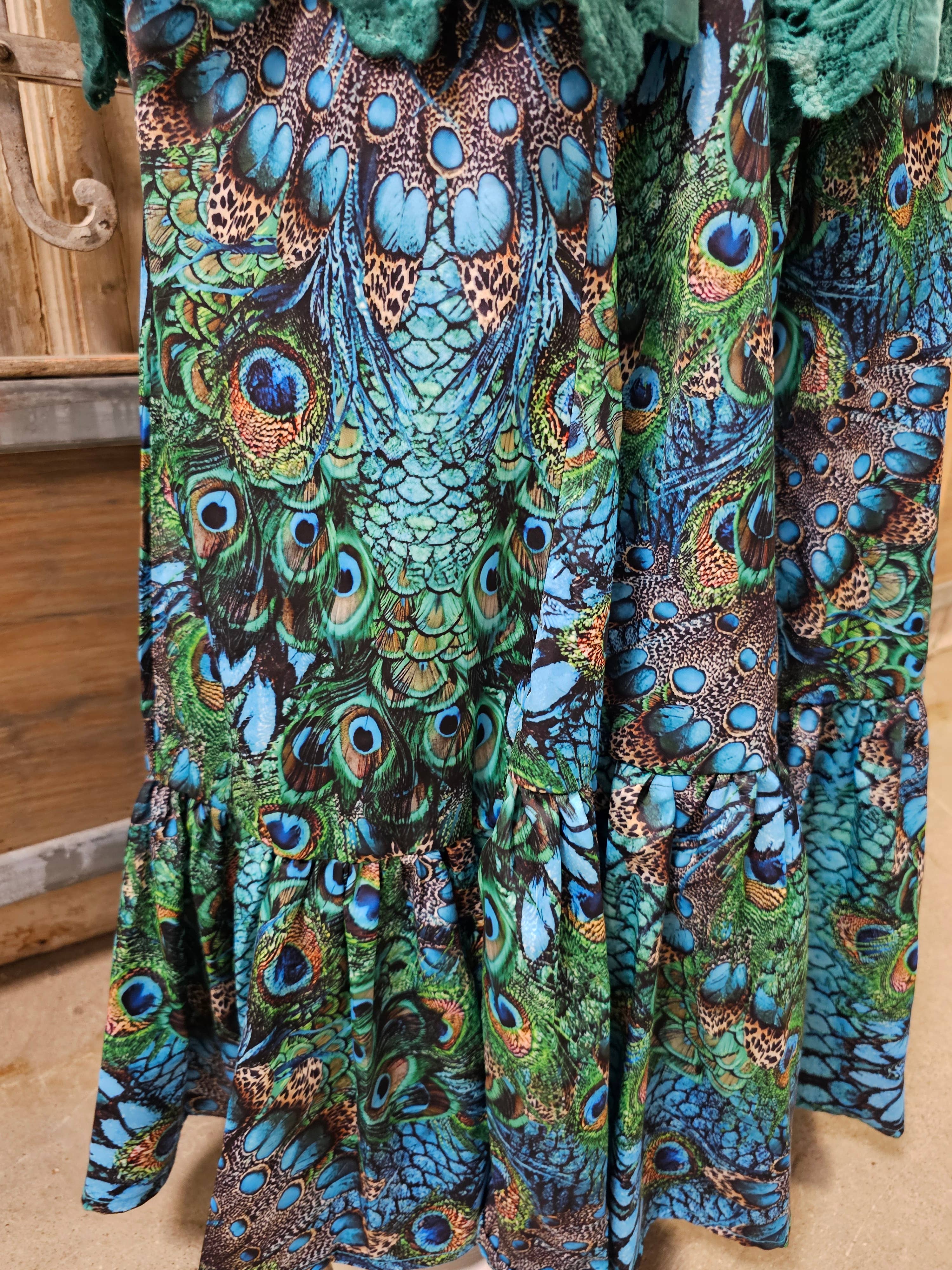 Handmade Silky Peacock Feather Pants