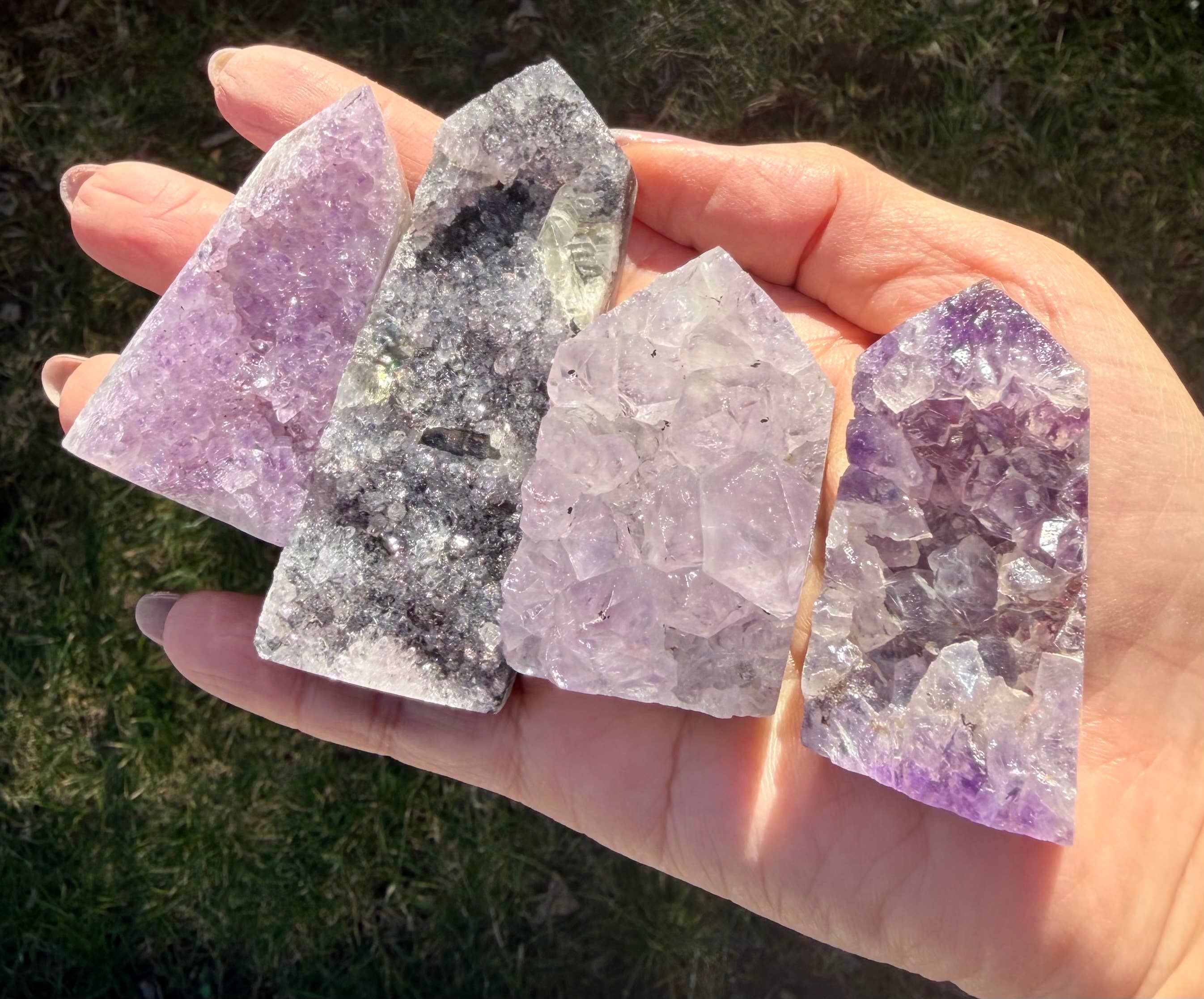 Druzy Amethyst Cluster Obelisk Tower