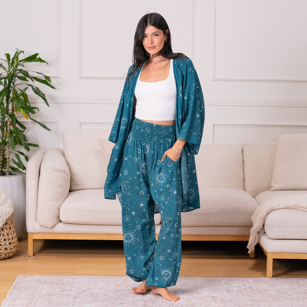 Turquoise Cosmic Sky Aloha Cover Up