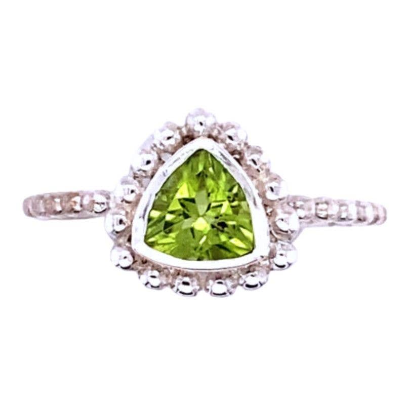 Triangular Peridot “Lovely Lady” Sterling Silver Ring