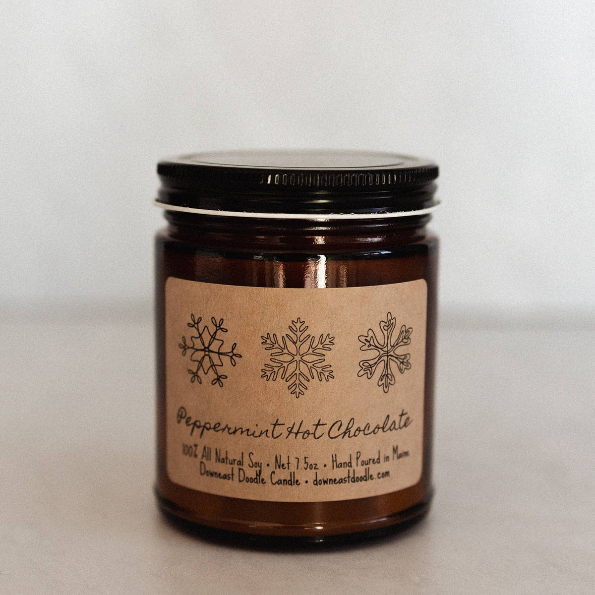 Peppermint Hot Chocolate: Holiday Natural Soy Candle