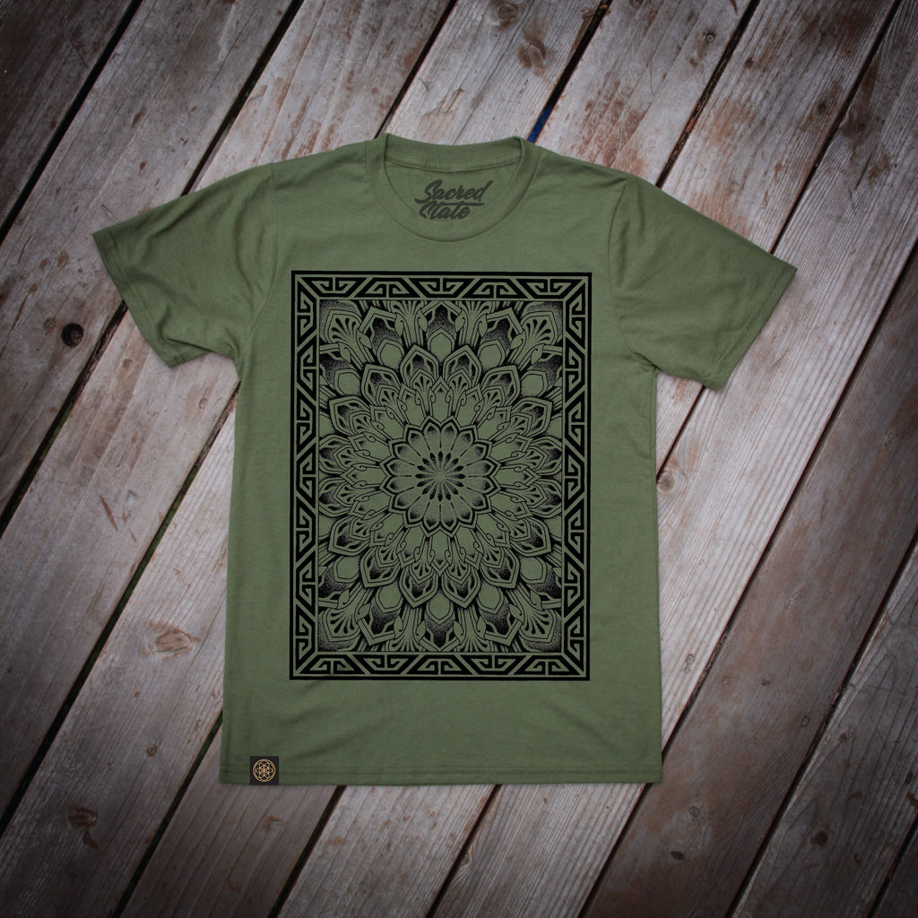 Abstraction Hemp Sacred Geometry Tattoo Dot Work Tee USA