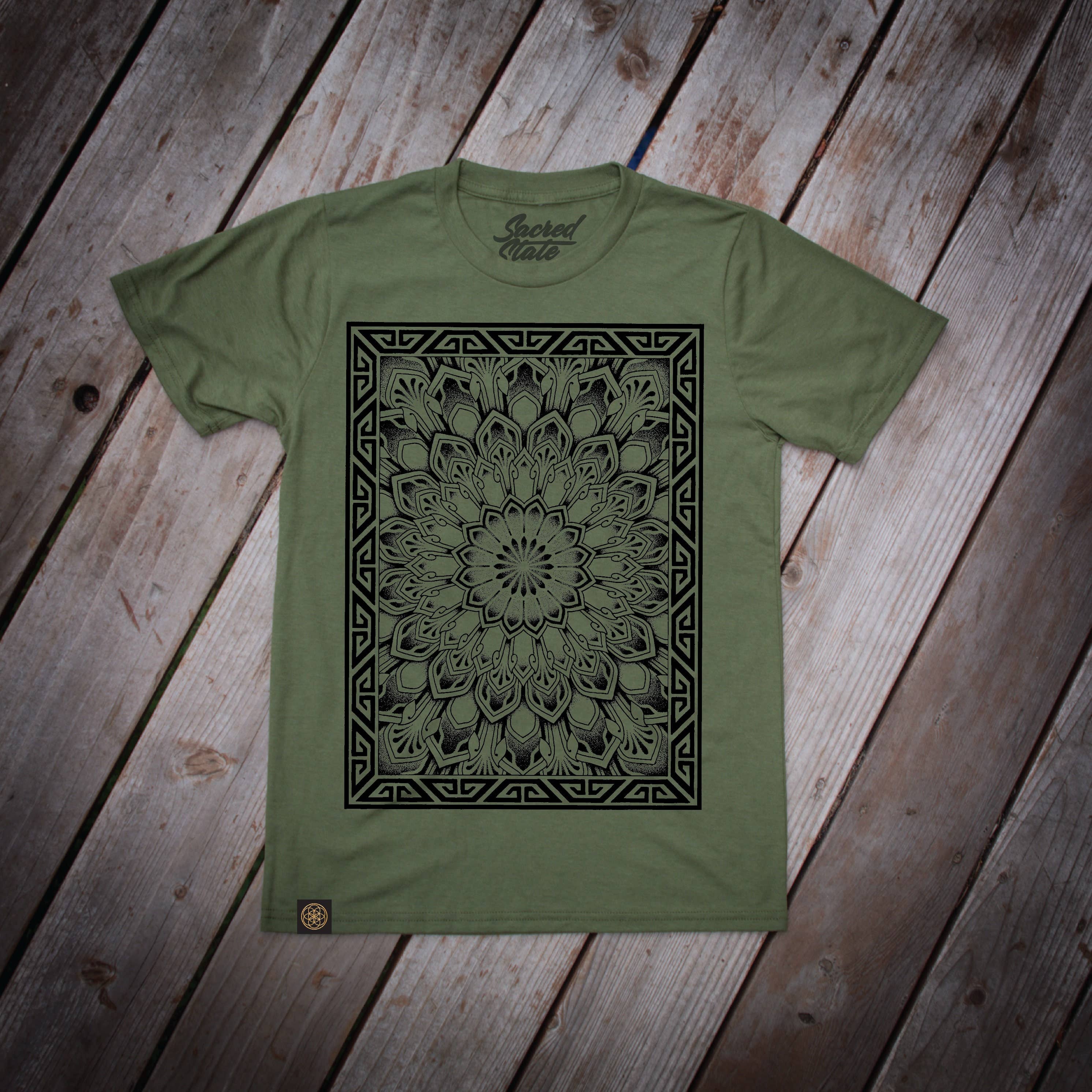 Abstraction Hemp Sacred Geometry Tattoo Dot Work Tee USA