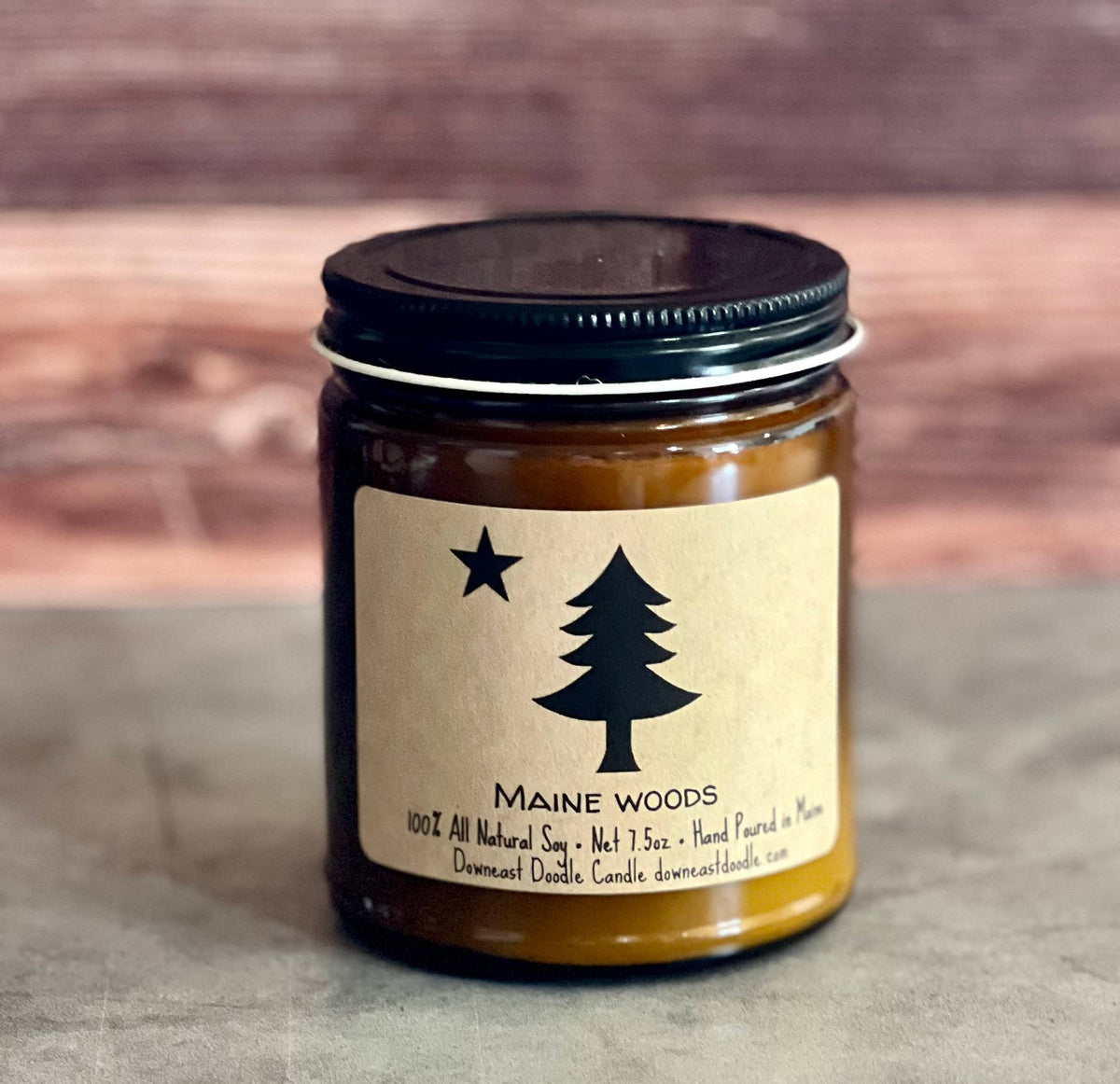 Forest Chai: Maine Flag amber natural soy candle