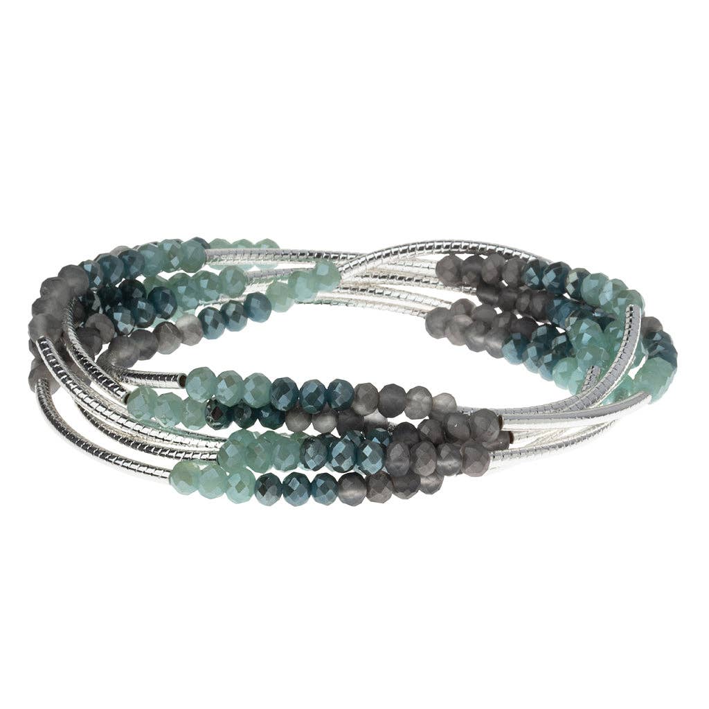 Scout Wrap: Marine/Silver (Bracelet or Necklace)