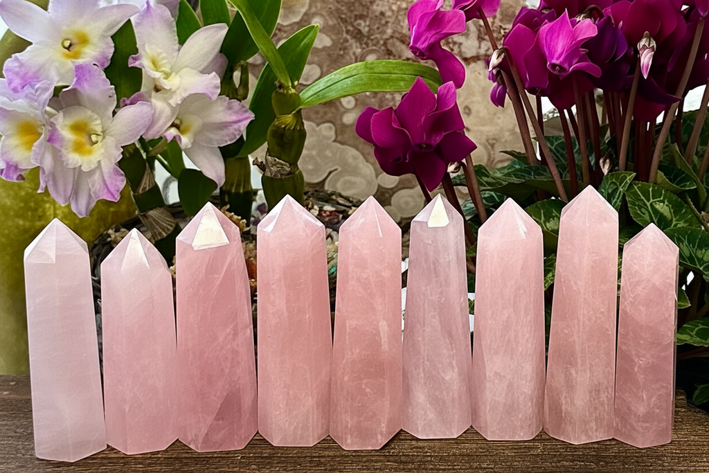 Rose Quartz Obelisk Tower Point Crystal