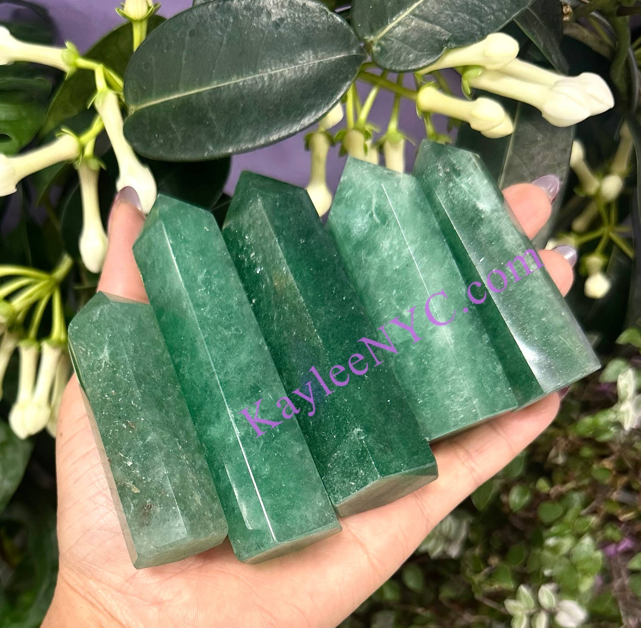 Aventurine Green Quartz Crystal Obelisk Tower