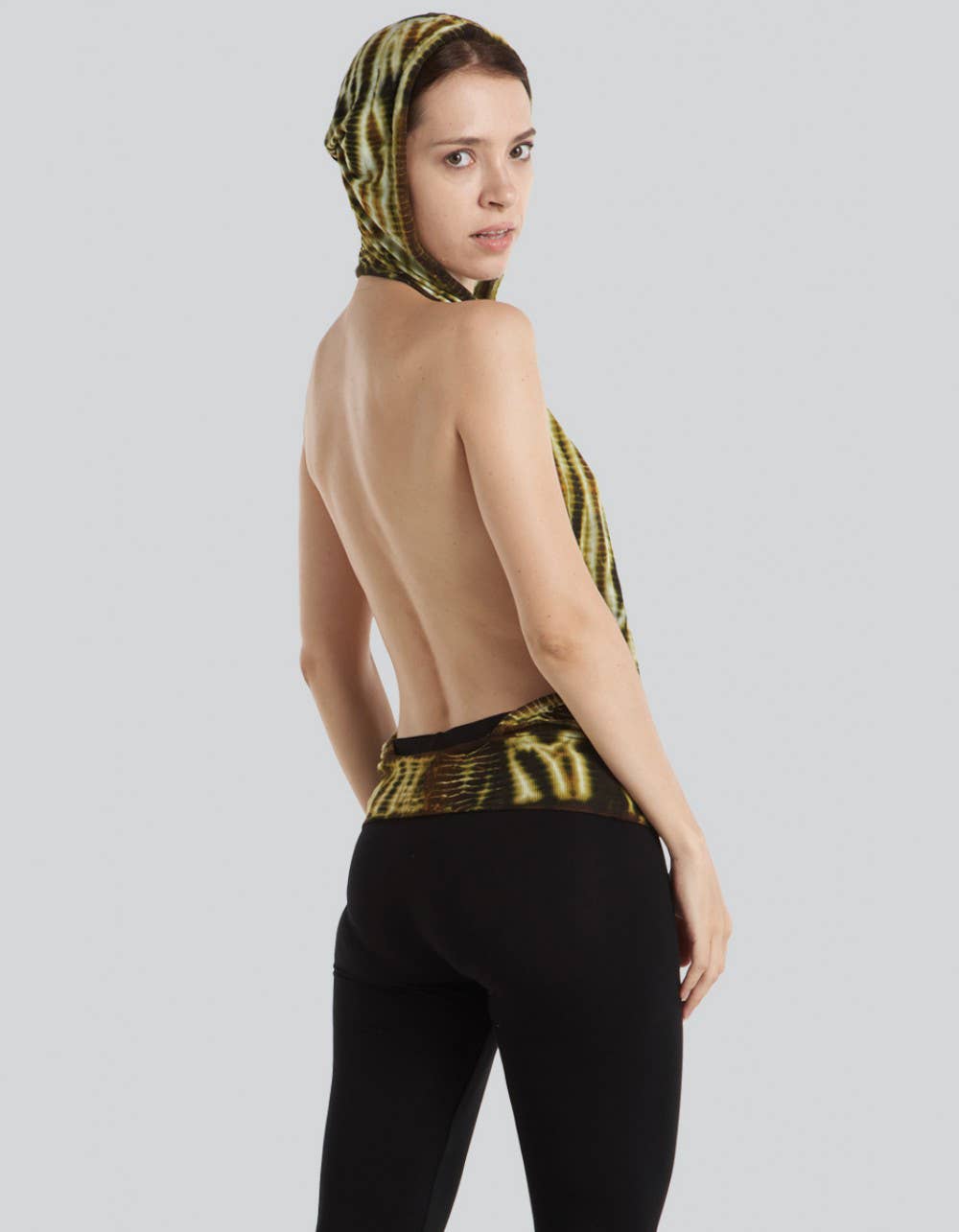 Sexy Tie-Dye Backless Halter with Hood (TH-1364)
