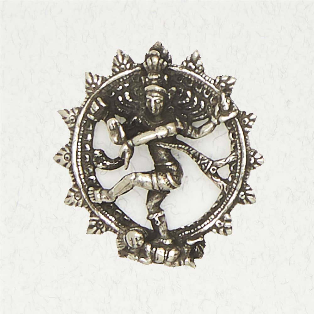 VEDA- Hindu Pewter Pendant Necklace - Shiva Natraja - Dancing Shiva