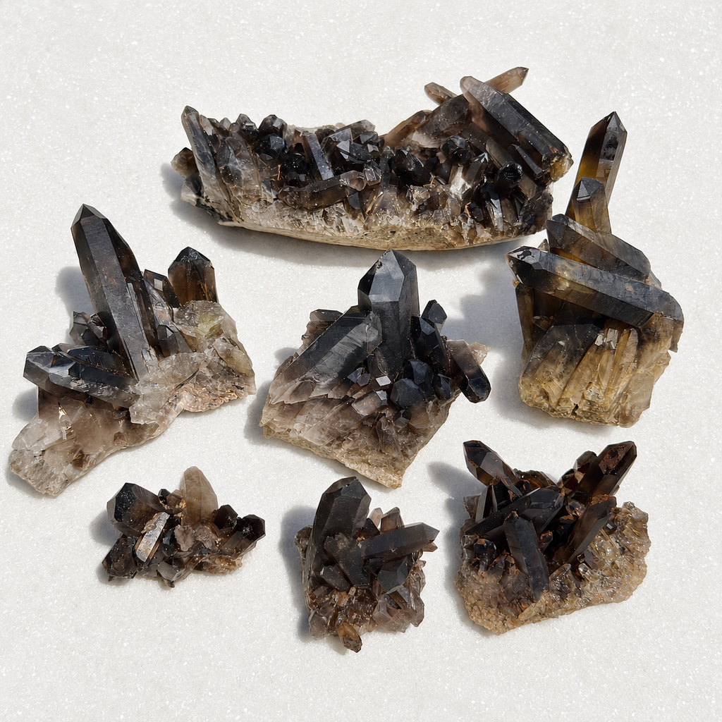 Natural Smoky Quartz Cluster