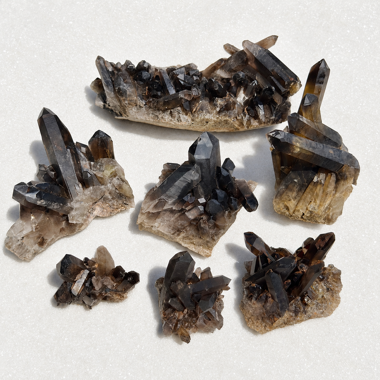 Natural Smoky Quartz Cluster